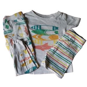 3 piece pj set (pant, tshirt and shorts)